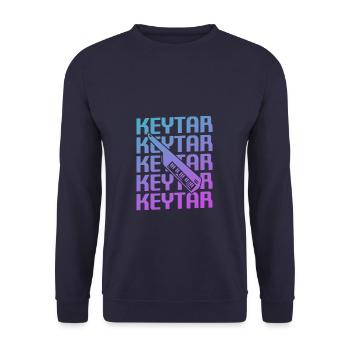 Retro Vintage Classic Keytar Player Instrument - Unisex Sweatshirt - navy - Front - Alina (178cm) & Michal (187cm)