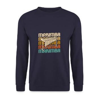 Retro Vintage Classic Marimba Player Instrument - Unisex Pullover - Navy - Vorne - Alina (178cm) & Michal (187cm)