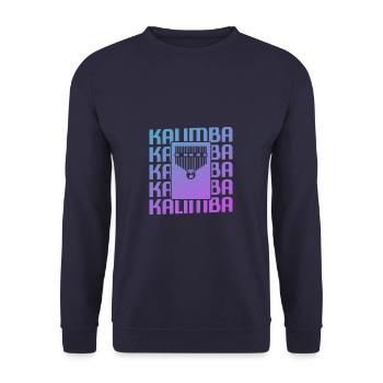 Retro Vintage Classic Kalimba Player Instrument - Unisex Pullover - Navy - Vorne - Alina (178cm) & Michal (187cm)