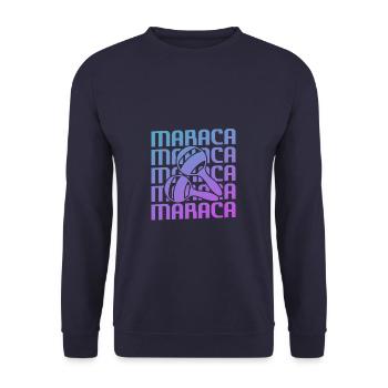 Retro Vintage Classic Maraca Player Instrument - Unisex Sweatshirt - navy - Front - Alina (178cm) & Michal (187cm)