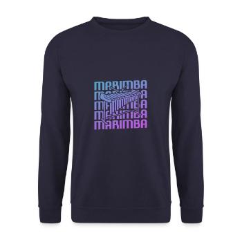 Retro Vintage Classic Marimba Player Instrument - Unisex Pullover - Navy - Vorne - Alina (178cm) & Michal (187cm)