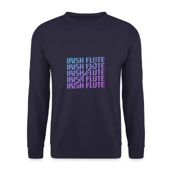 Retro Vintage Classic Irish Flute Player Instruments - Unisex Sweatshirt - navy - Front - Alina (178cm) & Michal (187cm)