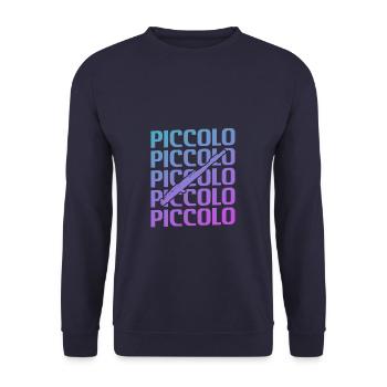 Retro Vintage Classic Piccolo Player Instrument - Unisex Sweatshirt - navy - Front - Alina (178cm) & Michal (187cm)