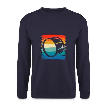 Retro Vintage Classic Bass Drum Instrument Drummer - Sweat-shirt Unisexe - marine - Devant - Alina (178cm) & Michal (187cm)