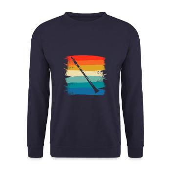 Retro Vintage Classic Clarinet Instrument Guita - Unisex Sweatshirt - navy - Front - Alina (178cm) & Michal (187cm)