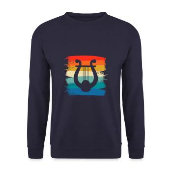 Retro Vintage Classic Lyre Player Instrument - Unisex Sweatshirt - navy - Front - Alina (178cm) & Michal (187cm)