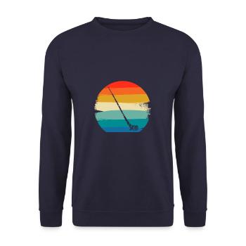 Retro Vintage Classic pour un joueur de cor des Alpes fait - Sweat-shirt Unisexe - marine - Devant - Alina (178cm) & Michal (187cm)