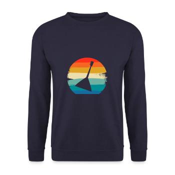 Retro Vintage Classic Balalaika Player Instrument - Unisex Pullover - Navy - Vorne - Alina (178cm) & Michal (187cm)