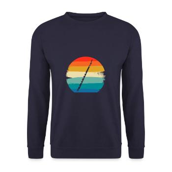Retro Vintage Classic Irish Flute Player Instruments - Unisex Sweatshirt - navy - Front - Alina (178cm) & Michal (187cm)