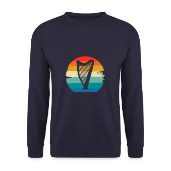 Instrument de harpe classique vintage rétro Guita - Sweat-shirt Unisexe - marine - Devant - Alina (178cm) & Michal (187cm)