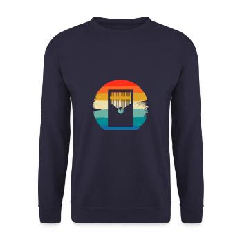 Retro Vintage Classic Kalimba Player Instrument - Unisex Pullover - Navy - Vorne - Alina (178cm) & Michal (187cm)