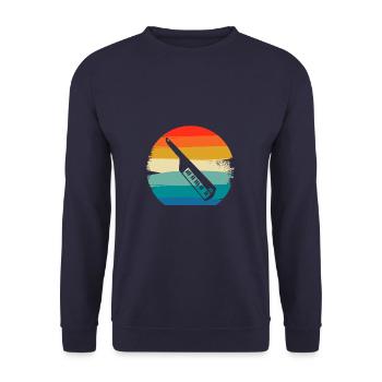 Retro Vintage Classic Keytar Player Instrument - Unisex Sweatshirt - navy - Front - Alina (178cm) & Michal (187cm)