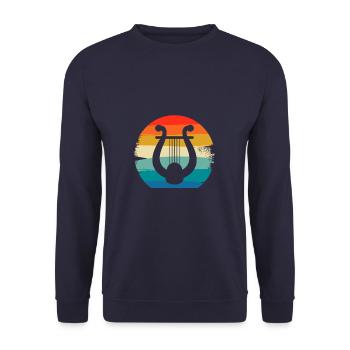 Retro Vintage Classic Lyre Player Instrument - Unisex Sweatshirt - navy - Front - Alina (178cm) & Michal (187cm)