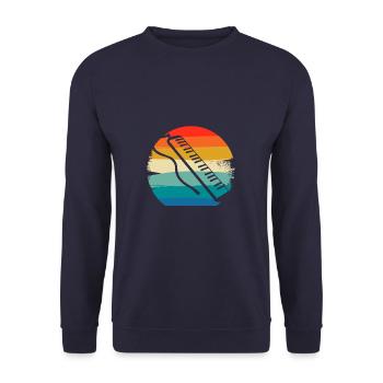 Retro Vintage Classic Melodica Player Instrument - Sweat-shirt Unisexe - marine - Devant - Alina (178cm) & Michal (187cm)