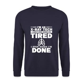 I Don't Stop When I'm Tired I Stop When I'm Done X - Unisex Pullover - Navy - Vorne - Alina (178cm) & Michal (187cm)