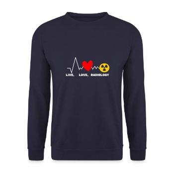 Live Love Radiologie Radiologue X-Ray Rad Tech - Sweat-shirt Unisexe - marine - Devant - Alina (178cm) & Michal (187cm)