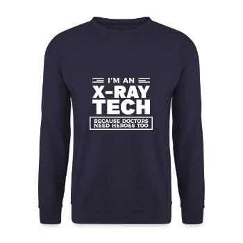 Je suis un technicien en radiologie parce que les médecins ont aussi besoin de héros - Sweat-shirt Unisexe - marine - Devant - Alina (178cm) & Michal (187cm)