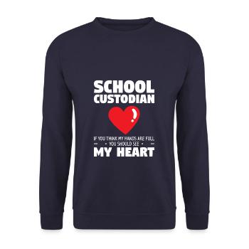 Gardien de l’école si vous pensez que mes mains sont pleines Oui - Sweat-shirt Unisexe - marine - Devant - Alina (178cm) & Michal (187cm)