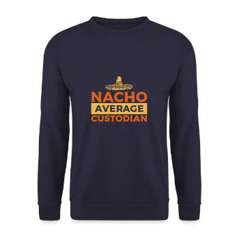 Nacho Average School Custodian Janitor - Unisex Sweatshirt - navy - Front - Alina (178cm) & Michal (187cm)