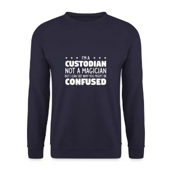 I'm A Custodian Not A Magician But I Can See Why J - Unisex Pullover - Navy - Vorne - Alina (178cm) & Michal (187cm)