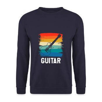 Instrument de guitare classique vintage rétro Guita - Sweat-shirt Unisexe - marine - Devant - Alina (178cm) & Michal (187cm)
