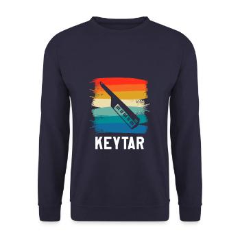 Retro Vintage Classic Keytar Player Instrument - Unisex Sweatshirt - navy - Front - Alina (178cm) & Michal (187cm)