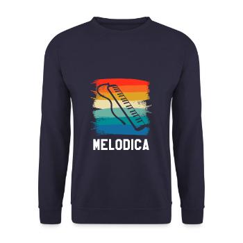 Retro Vintage Classic Melodica Player Instrument - Sweat-shirt Unisexe - marine - Devant - Alina (178cm) & Michal (187cm)