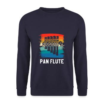 Retro Vintage Classic Pan Flute Instrument Guita - Unisex Sweatshirt - navy - Front - Alina (178cm) & Michal (187cm)