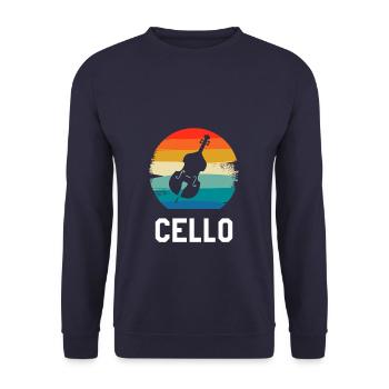 Retro Vintage Classic Cello Player Instrument - Unisex Sweatshirt - navy - Front - Alina (178cm) & Michal (187cm)