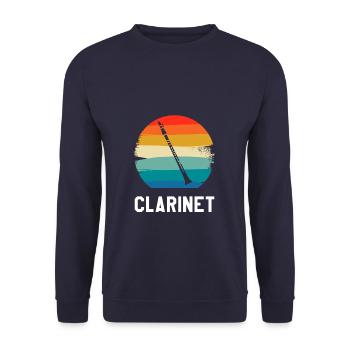 Retro Vintage Classic Clarinet Instrument Guita - Unisex Sweatshirt - navy - Front - Alina (178cm) & Michal (187cm)