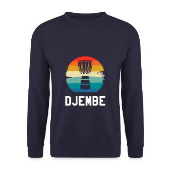 Retro Vintage Classic Djembe Player Instrument - Unisex Sweatshirt - navy - Front - Alina (178cm) & Michal (187cm)