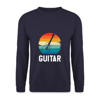 Instrument de guitare classique vintage rétro Guita - Sweat-shirt Unisexe - marine - Devant - Alina (178cm) & Michal (187cm)