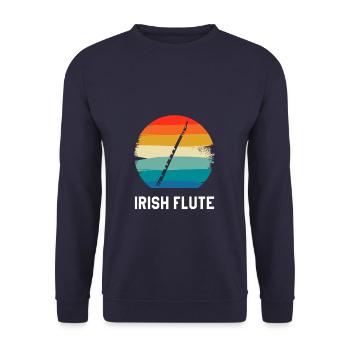 Retro Vintage Classic Irish Flute Player Instruments - Unisex Sweatshirt - navy - Front - Alina (178cm) & Michal (187cm)