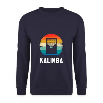 Retro Vintage Classic Kalimba Player Instrument - Unisex Pullover - Navy - Vorne - Alina (178cm) & Michal (187cm)