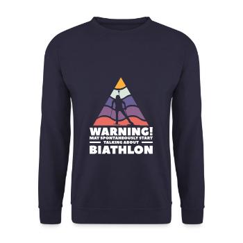 L’avertissement peut spontanément commencer à parler de Biat - Sweat-shirt Unisexe - marine - Devant - Alina (178cm) & Michal (187cm)