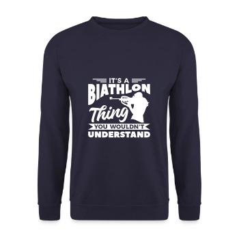It's A Biathlon Thing You Wouldn't Understand Biat - Unisex Sweatshirt - navy - Front - Alina (178cm) & Michal (187cm)