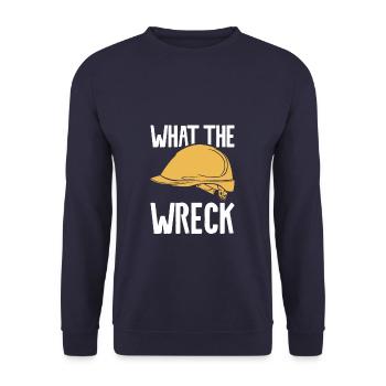 What The Wreck Home Improvement Handyman - Unisex Pullover - Navy - Vorne - Alina (178cm) & Michal (187cm)