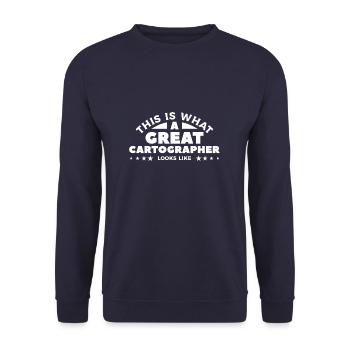 Voici à quoi ressemble un grand cartographe Carto - Sweat-shirt Unisexe - marine - Devant - Alina (178cm) & Michal (187cm)