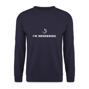 I'm Rendering Director Filmmaker Filmmaking - Unisex Sweatshirt - navy - Front - Alina (178cm) & Michal (187cm)
