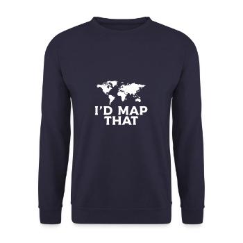I'd Map That Land Surveyor Geography Surveying - Unisex Sweatshirt - navy - Front - Alina (178cm) & Michal (187cm)