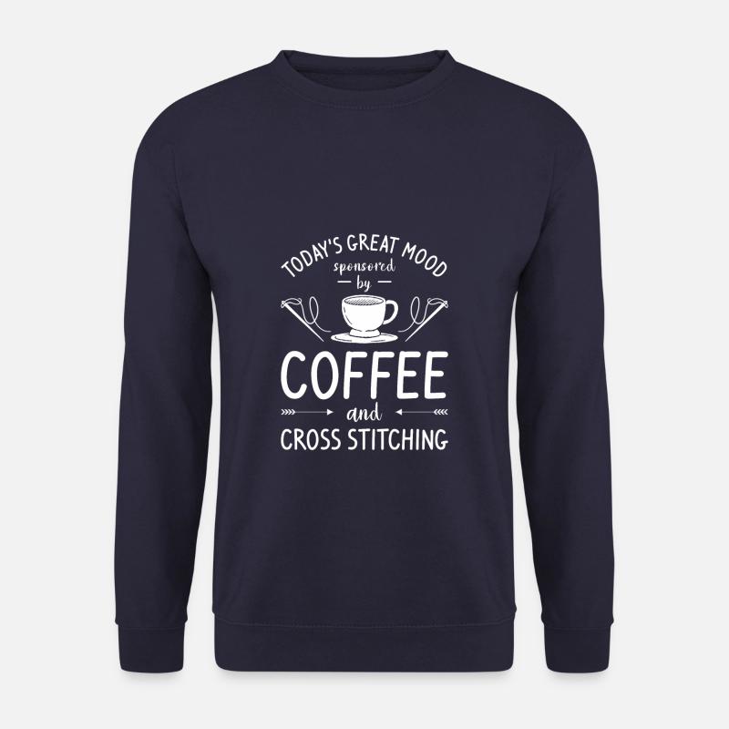 Today's Great Mood Sponsored By Coffee & Cross Sti - Unisex Pullover - Navy