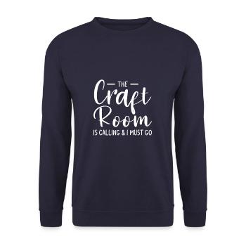 La salle d’artisanat appelle et je dois aller crochet quil - Sweat-shirt Unisexe - marine - Devant - Alina (178cm) & Michal (187cm)