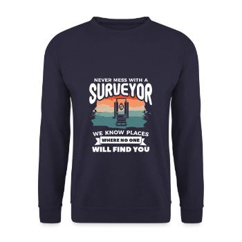 Rétro ne joue jamais avec un arpenteur que nous connaissons Places Su - Sweat-shirt Unisexe - marine - Devant - Alina (178cm) & Michal (187cm)