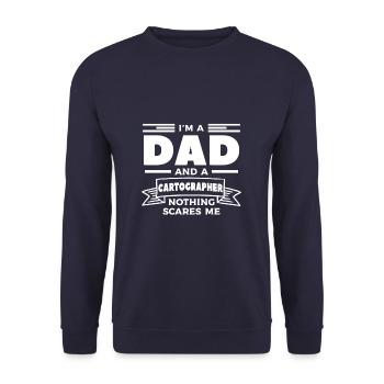 I'm A Dad And A Cartographer Nothing Scares Me Car - Unisex Sweatshirt - navy - Front - Alina (178cm) & Michal (187cm)