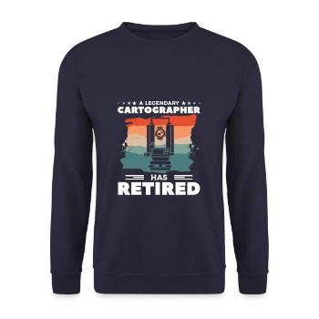 Retro A Legendary Cartographer Has Retired Cartogr - Unisex Sweatshirt - navy - Front - Alina (178cm) & Michal (187cm)