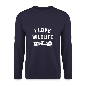 I Love Wildlife Biology Biologist - Unisex Pullover - Navy - Vorne - Alina (178cm) & Michal (187cm)