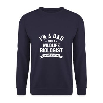 I'm A Dad And A Wildlife Biologist Nothing Scares - Unisex Sweatshirt - navy - Front - Alina (178cm) & Michal (187cm)