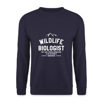 Wildlife Biologist With Just Enough Knowledge Biol - Unisex Sweatshirt - navy - Front - Alina (178cm) & Michal (187cm)