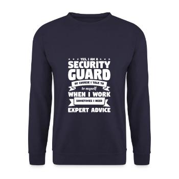 Yes I Am A Security Guard Of Course I Talk To Myse - Unisex Sweatshirt - navy - Front - Alina (178cm) & Michal (187cm)