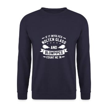 If It Involves Molten Glass And Blowpipes Count Me - Unisex Sweatshirt - navy - Front - Alina (178cm) & Michal (187cm)